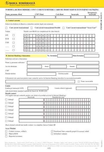 formular deschidere cont curent/emitere card de debit/servicii ...