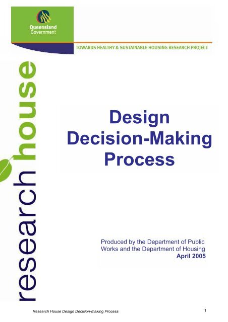 Design Decision Making Process - Department of Housing and ...