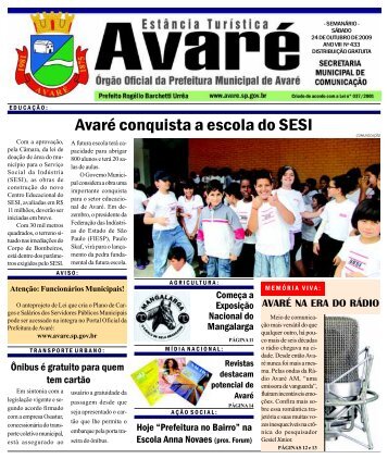 AvarÃ© conquista a escola do SESI - CÃ¢mara Municipal da EstÃ¢ncia ...
