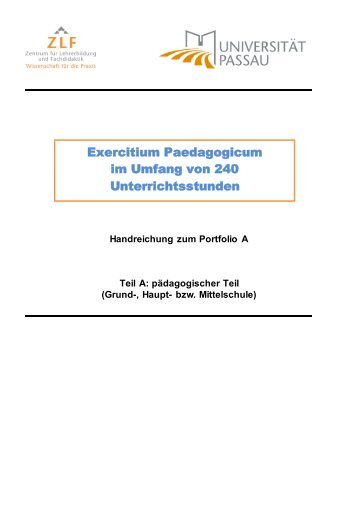 Handakte Teil A für das ExPaed - Universität Passau