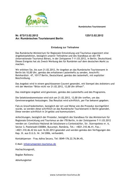Einladung zur Teilnahme ITB 2012
