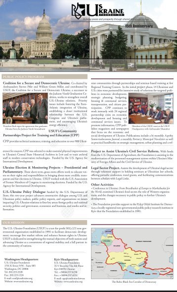 USUF Background Brochure - US-Ukraine Foundation