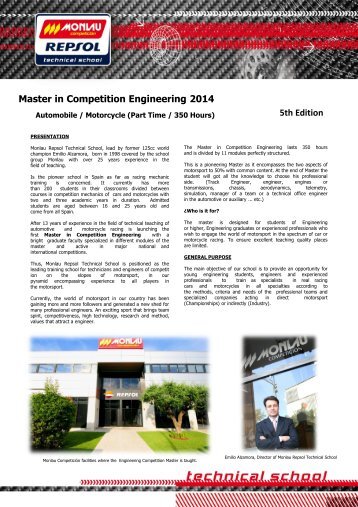 Master in Competition Engineering 2014 - Monlau Competicion