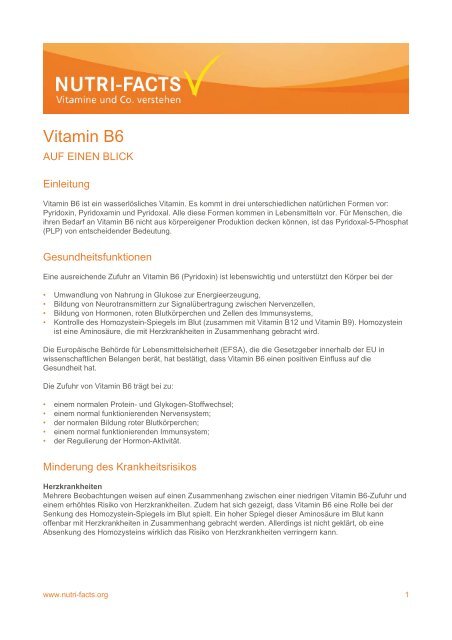 Vitamin B6 - Nutri-Facts.org