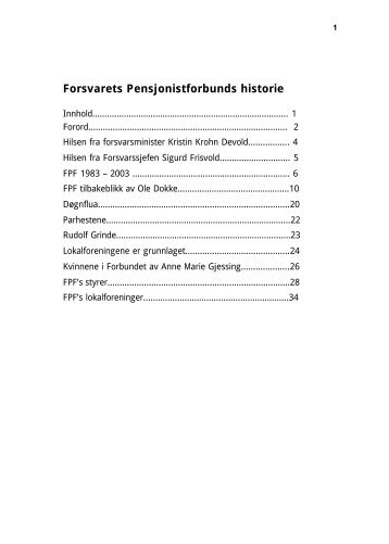 Forsvarets Pensjonistforbunds historie