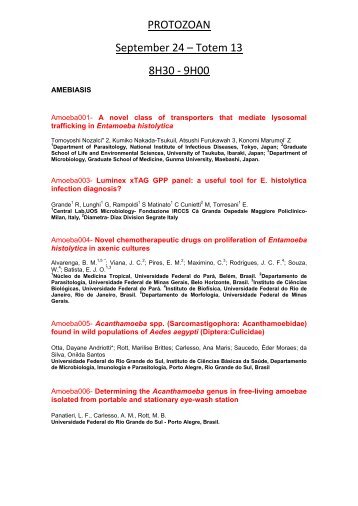 protozoan - ICTMM 2012 - Fiocruz