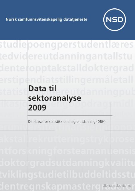 sektoranalysen 2009 - DBH - Universitetet i Bergen