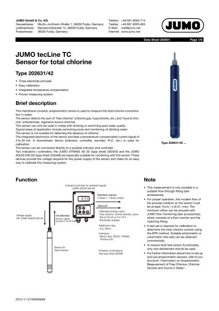 JUMO tecLine TC Sensor for total chlorine