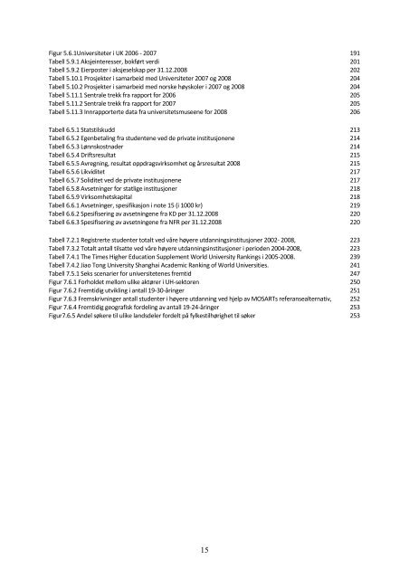 Tilstandsrapport for hÃ¸yere utdanningsinstitusjoner 2009 - DBH