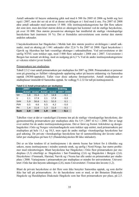 Tilstandsrapport for hÃ¸yere utdanningsinstitusjoner 2009 - DBH