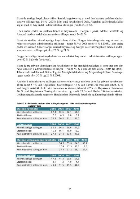 Tilstandsrapport for hÃ¸yere utdanningsinstitusjoner 2009 - DBH