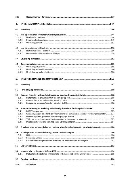 Tilstandsrapport for hÃ¸yere utdanningsinstitusjoner 2009 - DBH