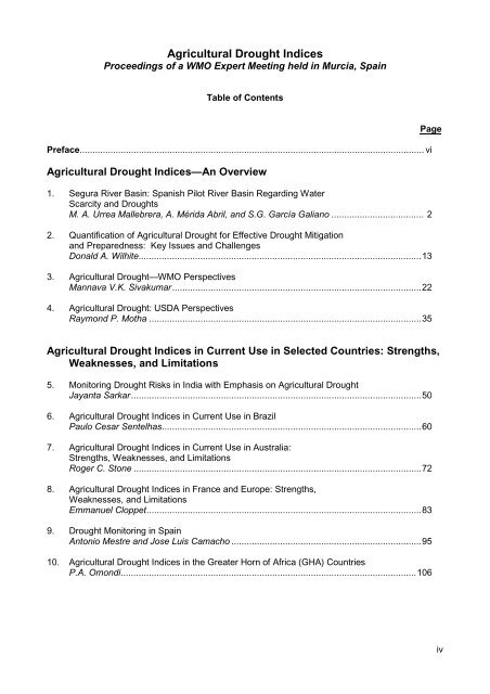 Agricultural Drought Indices - US Department of Agriculture