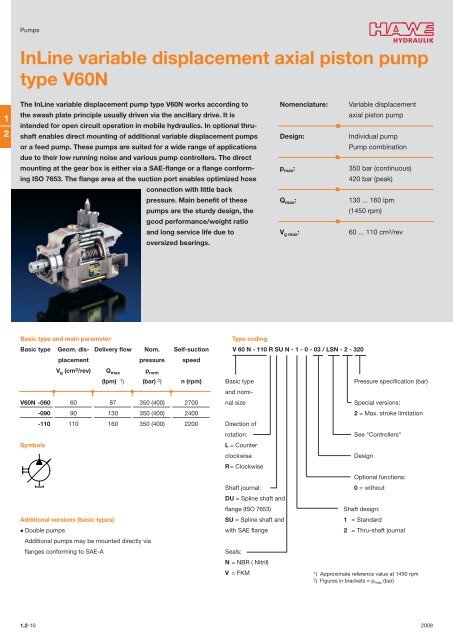 InLine variable displacement axial piston pump type ... - Hidracomp