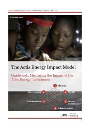 Actis Energy Impact Model Handbook