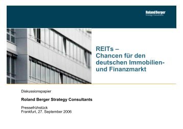 REITs – Chancen für den deutschen Immobilien- und Finanzmarkt