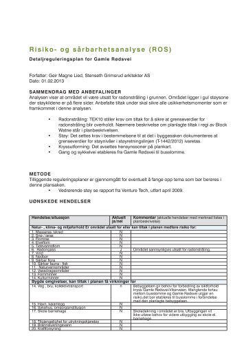 Ros-analyse, datert 01.02.2013 - Fredrikstad kommune