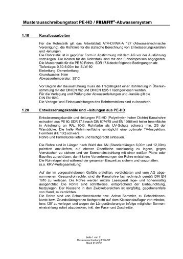 FRIAFIT Musterausschreibungstext (PDF) - Friatec AG