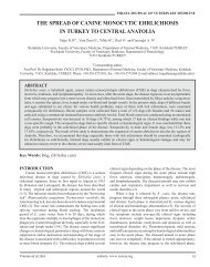 the spread of canine monocytic ehrlichiosis in turkey to central anatolia