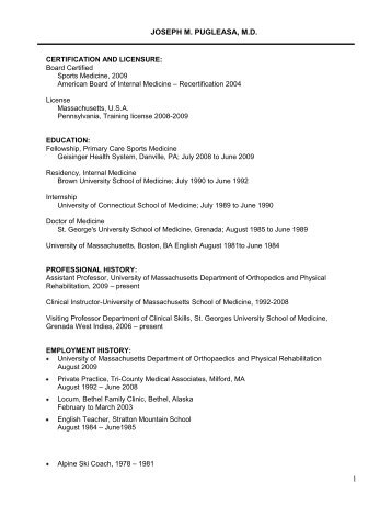 View Curriculum Vitae - UMass Memorial Health Care