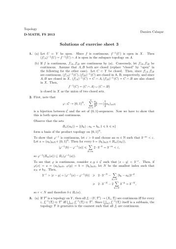 Solutions of exercise sheet 3