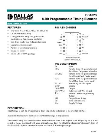 DS1023 8-Bit Programmable Timing Element - IceCube