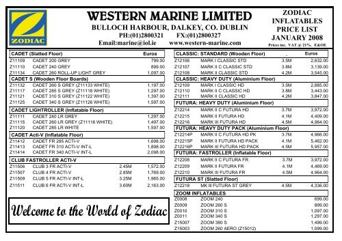 Zodiac 2008 Pricelist update.pub - Western Marine