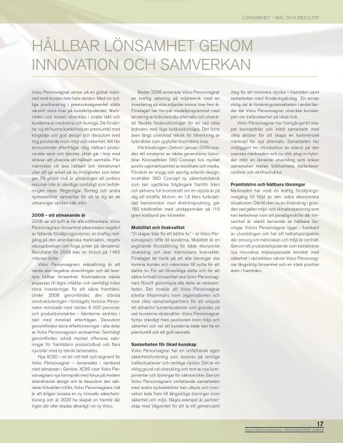 2008/09 FÃRETAGSRAPPORT mEd HÃLLBARHET - Volvo