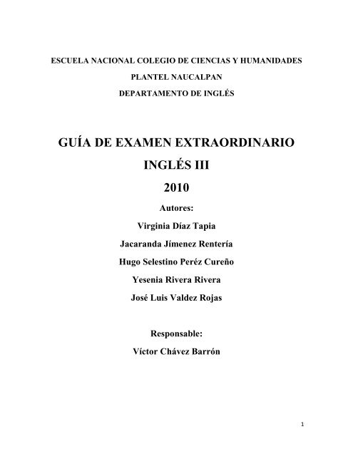 guÃ­a de examen extraordinario inglÃ©s iii 2010 - CCH Naucalpan ...