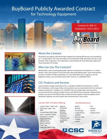 BuyBoard 409-12 Technology Equipment, Software, Supplies ...