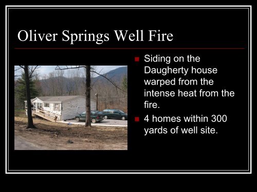 Oliver Springs Well Fire - U.S. National Response Team (NRT)