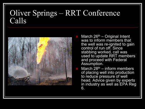 Oliver Springs Well Fire - U.S. National Response Team (NRT)