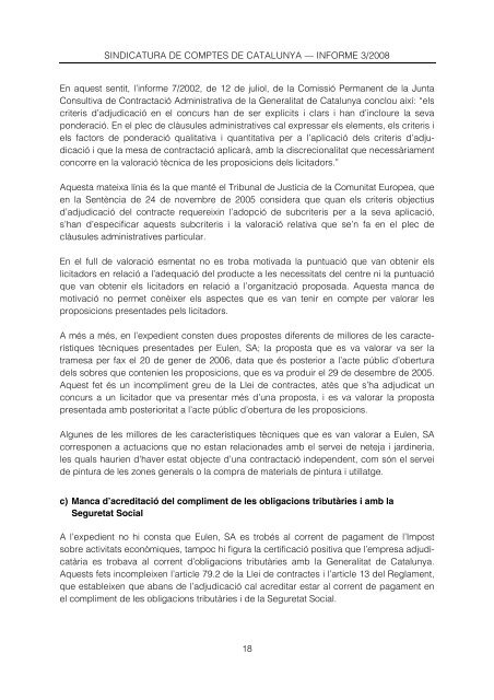 Informe 03/2008 - Generalitat de Catalunya