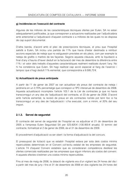Informe 03/2008 - Generalitat de Catalunya