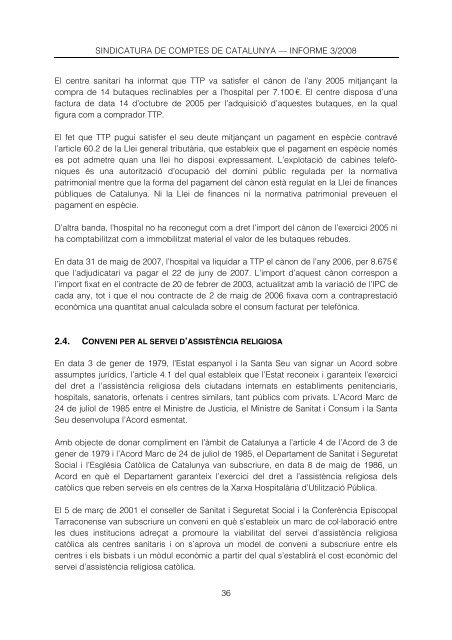 Informe 03/2008 - Generalitat de Catalunya