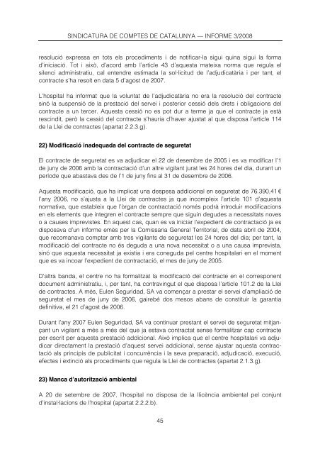 Informe 03/2008 - Generalitat de Catalunya