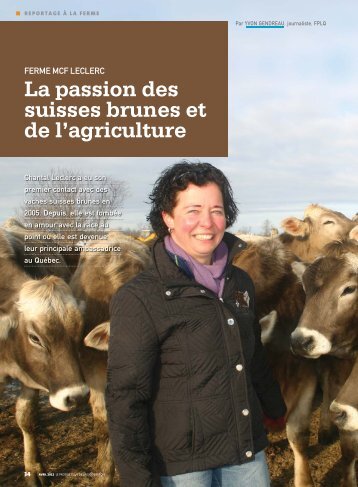 La passion des suisses brunes et de l'agriculture - Fédération des ...