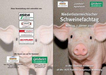Einladung NiederÃ¶sterreichische Schweinefachtage - Landwirt.com