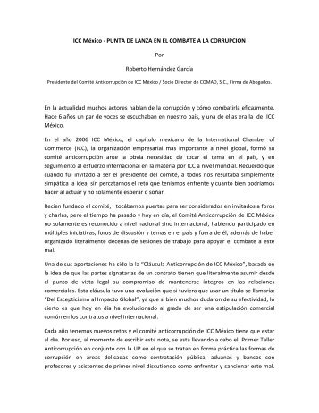 Punta de lanza en el combate a la corrupciÃ³n - ICC MÃ©xico