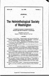 The Helminthological Society of Washington - Peru State College