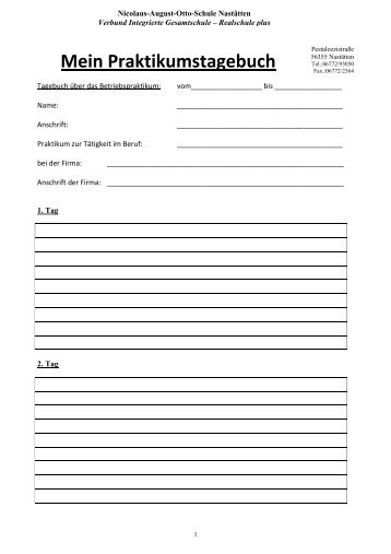 Mein Praktikumstagebuch - Nicolaus-August-Otto-Schule