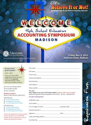 Registration Form - Wisconsin Institute of Certified Public Accountants