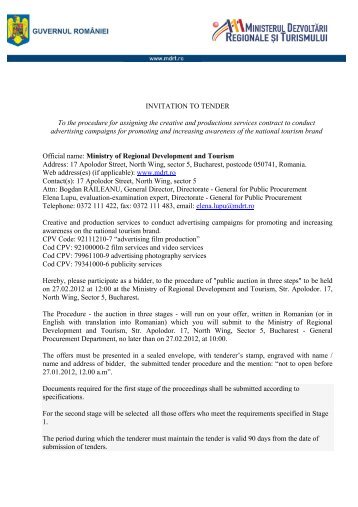 Invitation to tender