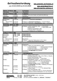 Gottesdienstordnung - Gemeinde Werfenweng