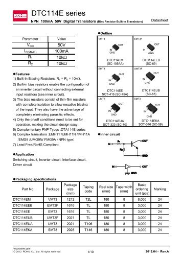 DTC114E series : Transistors - Rohm