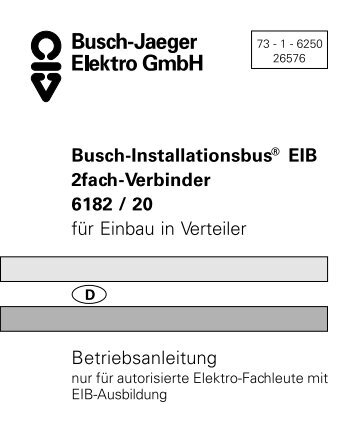 Busch-Installationsbus® EIB 2fach-Verbinder ... - E-Katalog Archiv