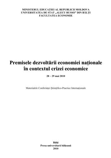 Conf. econ.2010 - Biblioteca ÅtiinÅ£ificÄ a UniversitÄÅ£ii de Stat