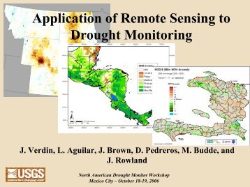 Application of Remote Sensing to Drought Monitoring - NOAA