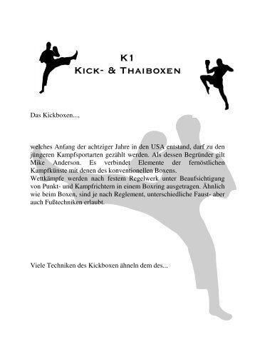 Download Kick- u. Thaiboxen als *.pdf hier - Contact Sports Bochum