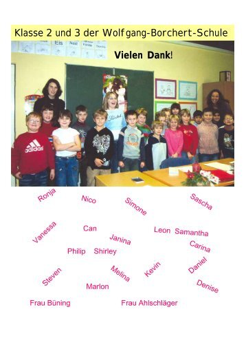 Vielen Dank! Klasse 2 und 3 der Wolfgang-Borchert-Schule